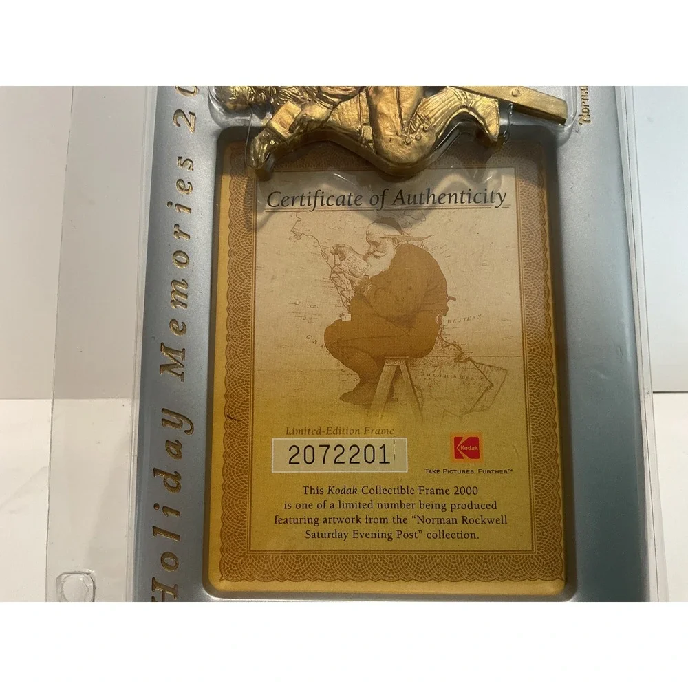 Kodak‎ Holiday Memories 2000 Norman Rockwell Santa Collectible Picture Frame New